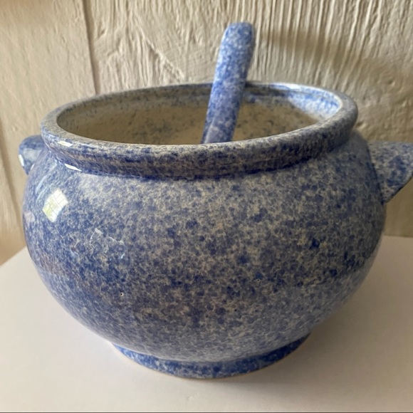 Large Gailstyn-Sutton Bleu Cordon Blue Speckled Soup Tureen With Ladle - Picture 7 of 16